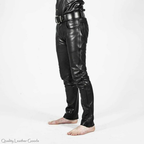 Mens leather leder jeans - leder,