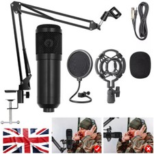 USB Condenser Microphone Live Streaming Studio Recording Gaming Kit W/ Mic Mount