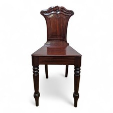 Antique Victorian carved mahogany hall / occasional chair