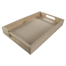 Rustic Wooden Tray with Handles Bed & Tea Coffee Bar Bistro Serving Dispaly  