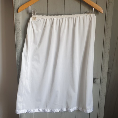 Vtg 80s white slip s - slip,