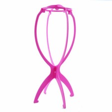 Wig Display Stand Mannequin Dummy Head Cap Hair Holder Foldable Stable Tool Pink
