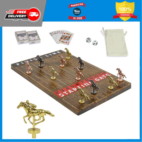 Wooden horse racing board game - wooden,