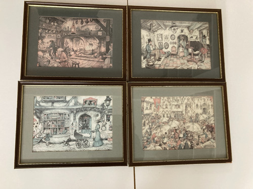 Anton pieck set framed - of, 4