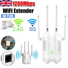1200Mbps WiFi Signal Extender Range Repeater Booster Internet Amplifier UK Plug