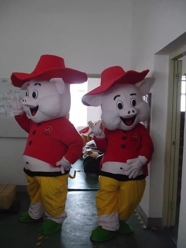 Happy pig cartoon mascot - happy,