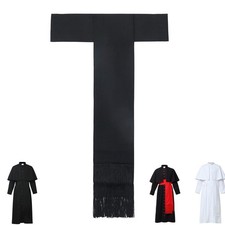Clergy Band Cinctures with Fringe Christian Soutane Roman Cassock Cincture Belt