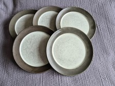 5 x Denby Chevron Green Dinner Plates