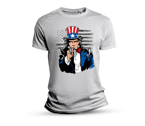 Uncle sam gun - t, faded