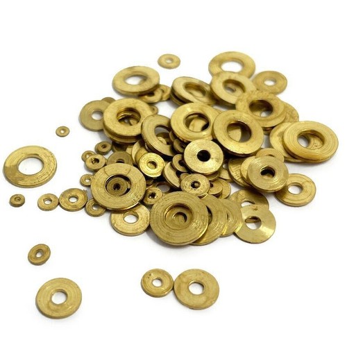 100x brass clock washers - clock, flat