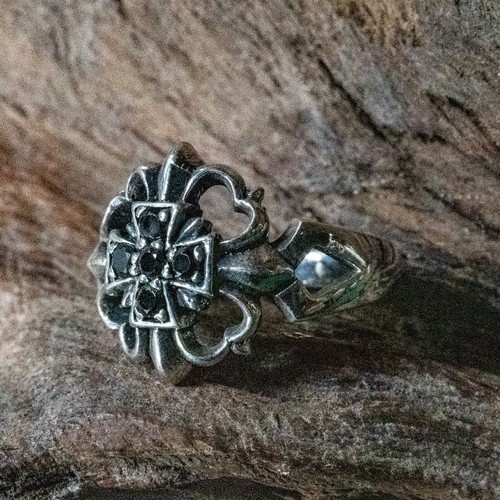 Iron cross heraldic ring - heraldic, 925