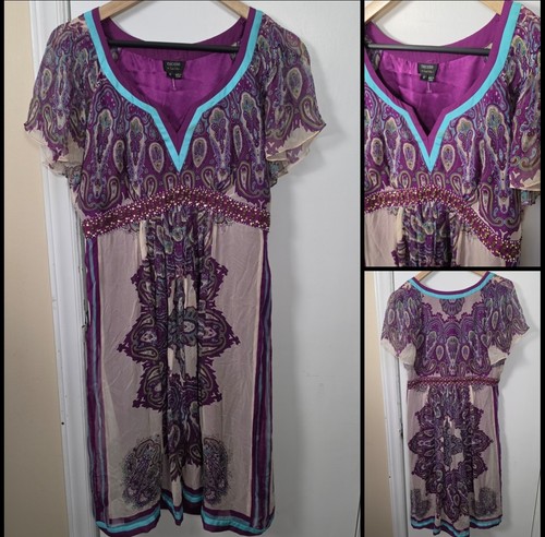Vintage y2k silk beaded - y2k, dress