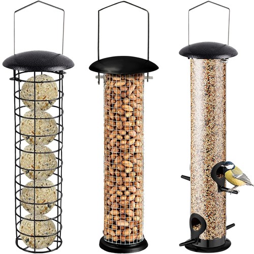 Metal bird nut seed feeder - metal,
