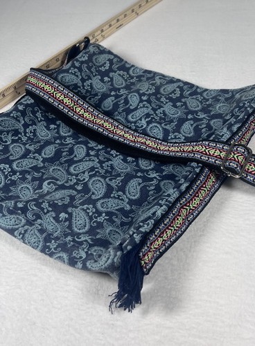 Boho blue paisley canvas - paisley,