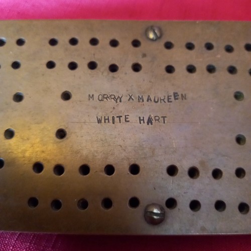 Antique brass top pub cribbage - brass,