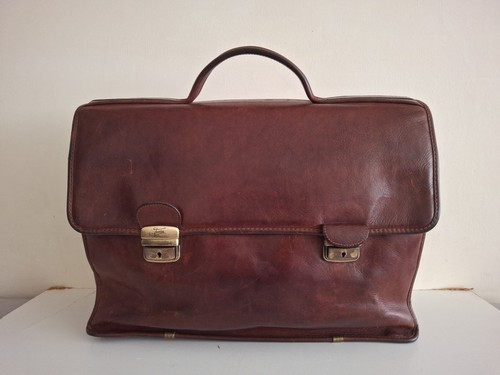 Texier brown leather briefcase - leather,