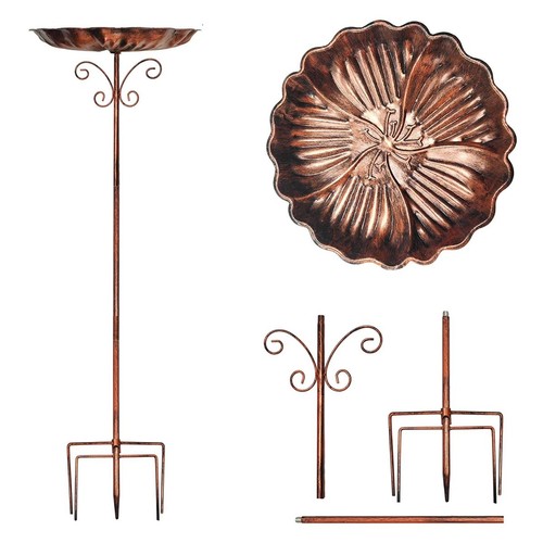 Iron freestanding bird bath - freestanding,