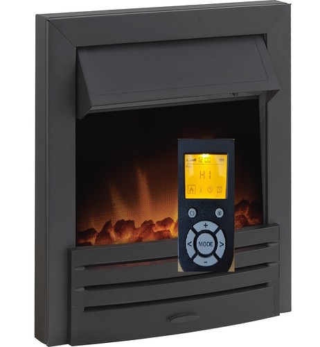 Electric fire black steel coal - fire,