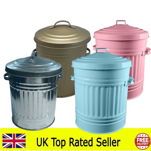 30l litre galvanised metal - metal, bin