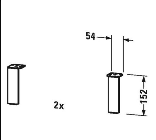 Duravit plinth leg 44mm - , (4