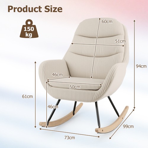 Upholstered rocking chair with - chair,