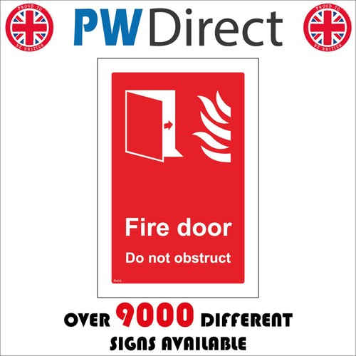 Sign fire door - fire, obstruct
