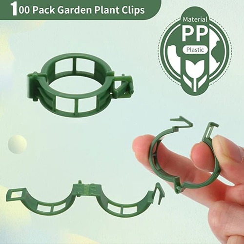 100 pack plant support clips - 100,