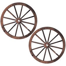 2pcs Wooden Wheel Wall Art Home Wall Art Wooden Wagon Wheel Wall Art