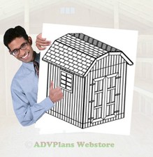 8X8 GAMBREL STORAGE SHED, 26 BACKYARD SHED PLANS, DIY, ADV PLANS WOOD SHEDS CD