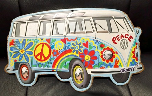 Volkswagen bus metal hippy - volkswagen,