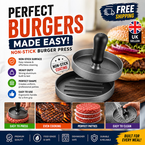 Burger press round stainless - burger,