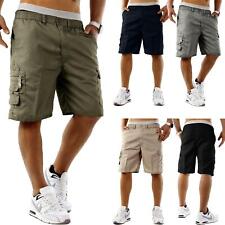 Mens Cargo Combat Shorts Elasticated Summer Casual Cotton Shorts M L XL 2XL 3XL