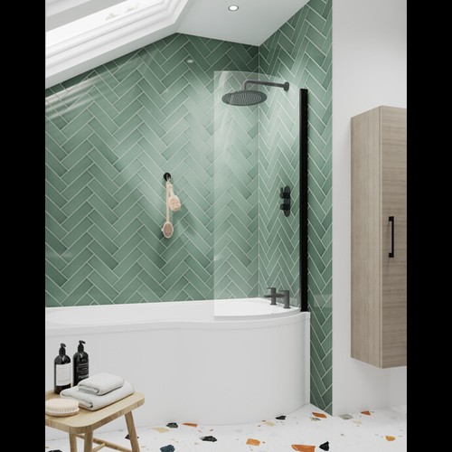 Shaped shower bath - shaped, panel