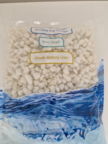 2kg white aquarium gravel - white,