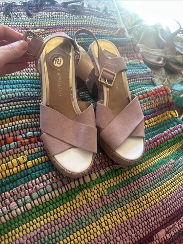 Pink suede wedge sandals - pink,