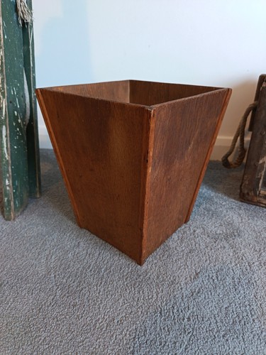 Vintage wooden waste paper bin - wooden,