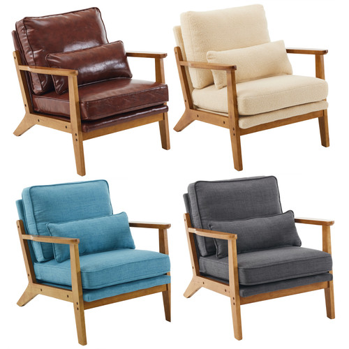Fabric modern armchair mid - fabric/pu,
