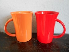2 - RETRO MELAMINE MUGS - RED