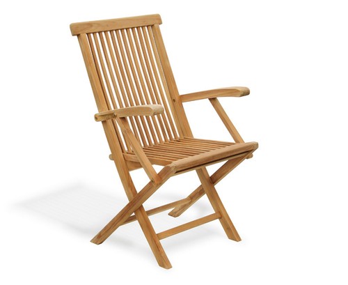 Teak outdoor folding armchair - outdoor,