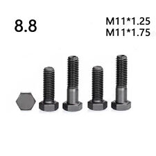 M11 Black 8.8 Steel Hexagon Head Bolts Screws Pitch 1.25/1.75