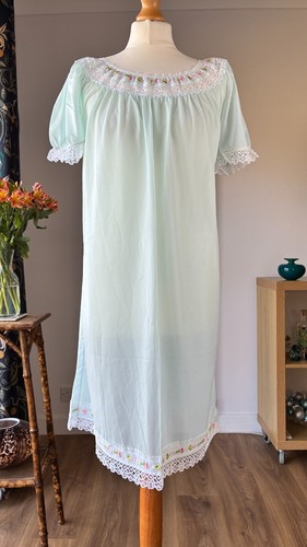 1960s nylon turquoise - nylon, nightie