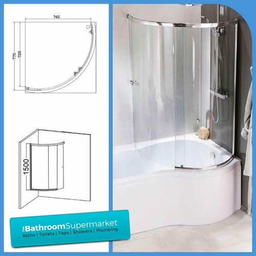 Curved shower bath screen - bath,
