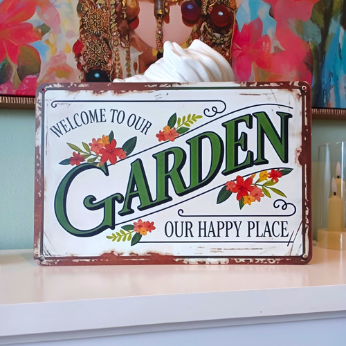Wooden hanging garden welcome - hanging,