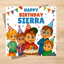 Alvin & The Chipmunks Inspired Personalised Birthday Card Greeting card