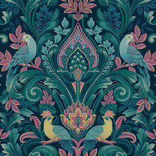 Colourful Peacock Damask
