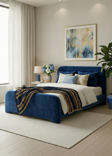 Plush velvet ottoman bed frame - plush,