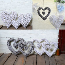 Shabby Chic Wicker Heart Wreath Home Wall Hanging Wedding Birthday Party Decor