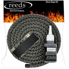 8mm Black Stove Door Rope Optional Glue 30ml,50ml or Premium 75ml