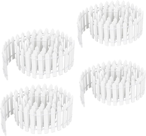 4pcs mini white picket fence - 4pcs,
