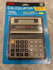 Vintage Dual Powered Folding Wallet Calculator CVS Branded- Solar & Battery NEW